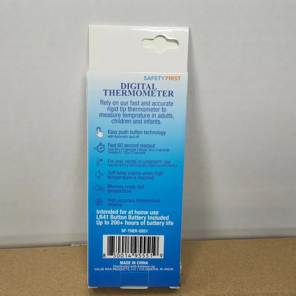 Safety 1st Digital Thermometer - High Accuracy 60-Second Readout (Lot of 12)